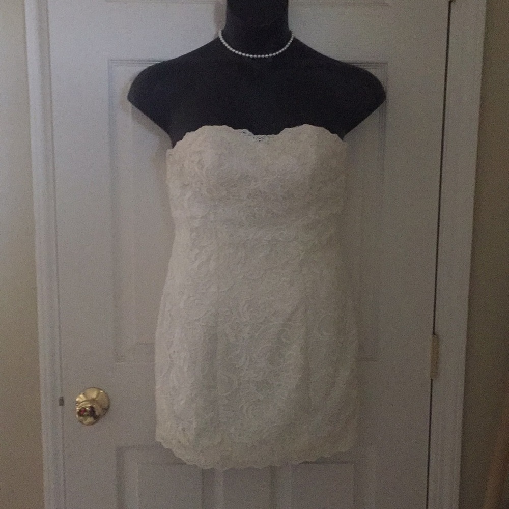 White lace wedding dress or party dress.